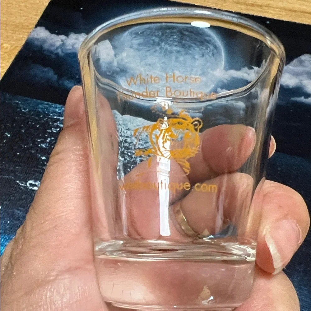 #0951** Thee Golden Tiger Art : Clear Shot Glasses Set by Julie Lee Nersinger..